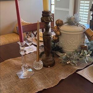 Pair Waterford Crystal Glass Ball Sphere Candlestick Holder Ireland stunning